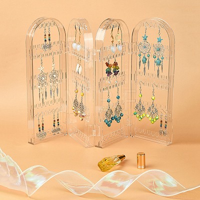 4 Foldable Screen Acrylic Earring Display Stands EDIS-N010-02-1