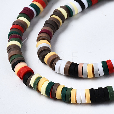 Handmade Polymer Clay Beads Strands CLAY-R089-4mm-156-1