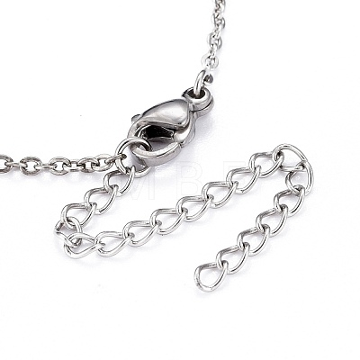 304 Stainless Steel Pendant Necklaces NJEW-Z008-04P-1