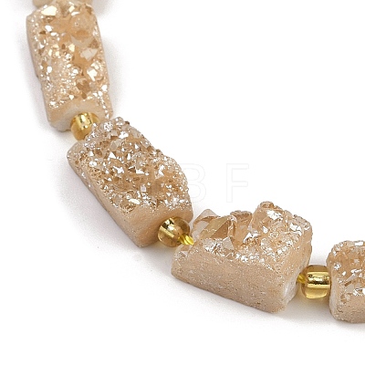 Electroplated Natural Druzy Agate Beads Strands G-R012-A02-01-1