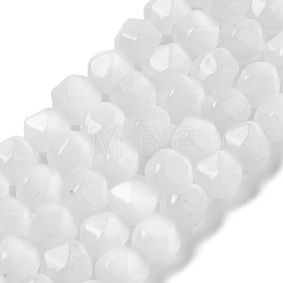 White Cat Eye Beads Strands G-Q169-E10-01-1