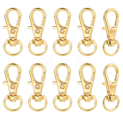 10Pcs Alloy Swivel Lobster Claw Clasps FIND-HY0005-47G-1