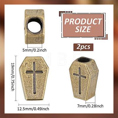 2Pcs Brass Beads KK-FG0001-28C-1