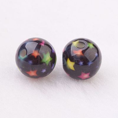 Spray Painted Resin Beads GLAA-F049-A18-1