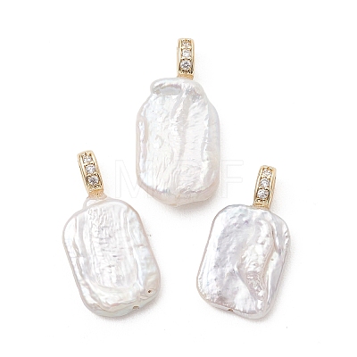 Natural Baroque Keshi Pearl Pendants PALLOY-JF05477-1