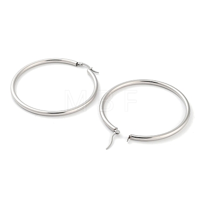 Non-Tarnish Ring 304 Stainless Steel Hoop Earrings for Women Men EJEW-B049-01H-P-1