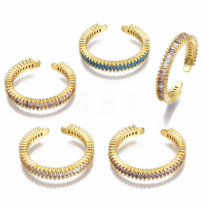 Brass Micro Pave Cubic Zirconia Cuff Rings RJEW-Q165-008-NR-1