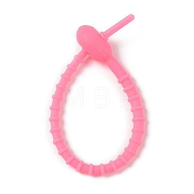 Oval Shape Silicone Cable Zip Ties AJEW-C034-03H-1