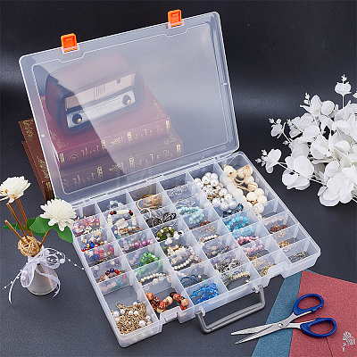 48 Grids Transparent Polypropylene(PP) Storage Box Organizer CON-WH0089-60A-1