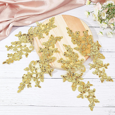 2Pairs Leaves Polyester Embroidery Ornaments Accessories DIY-GF0014-46C-1