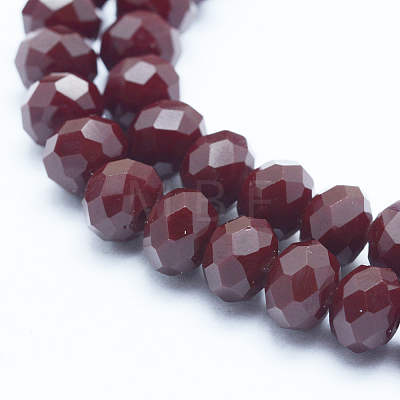 Faceted Rondelle Glass Beads Strands GLAA-E403-07-1