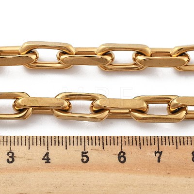 Ion Plating(IP) 304 Stainless Steel Paperclip Chain Necklaces for Women Men NJEW-U019-03G-1