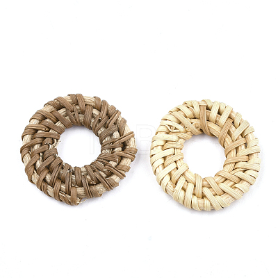 Handmade Reed Cane/Rattan Woven Linking Rings WOVE-T005-07A-1