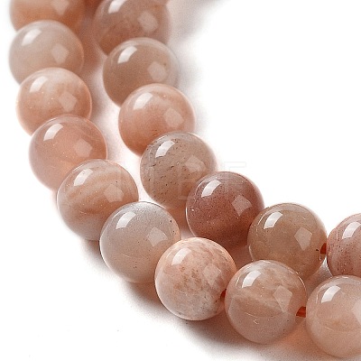 Natural Multi-Moonstone Round Beads Strands G-O030-6mm-10B-1