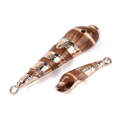 Electroplate Natural Spiral Shell Pendants SSHEL-Q100-50G-1