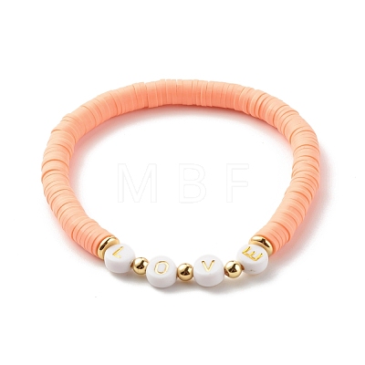 Word Love Stretch Bracelets Set BJEW-JB07448-1