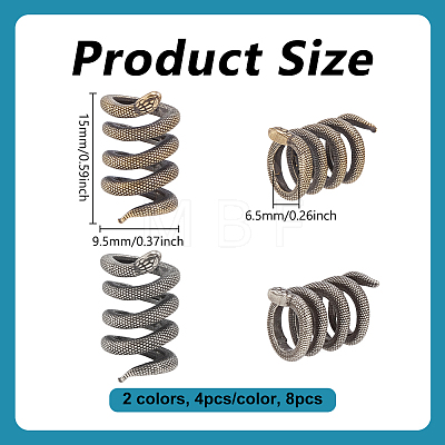 8Pcs 2 Colors Brass Beads KK-OC0001-82-1