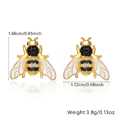 Bee Shape 925 Sterling Silver Stud Earrings KS3450-1