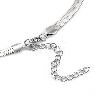 201 Stainless Steel Herringbone Chain Necklaces NJEW-M187-06P-1