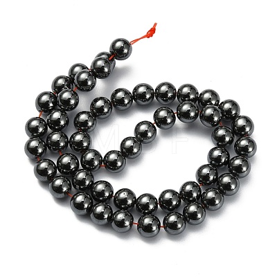 Non-Magnetic Synthetic Hematite Beads Strands X-G-H1624-8mm-2-1