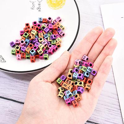Opaque Mixed Colors Acrylic Beads MACR-YW0001-25B-1