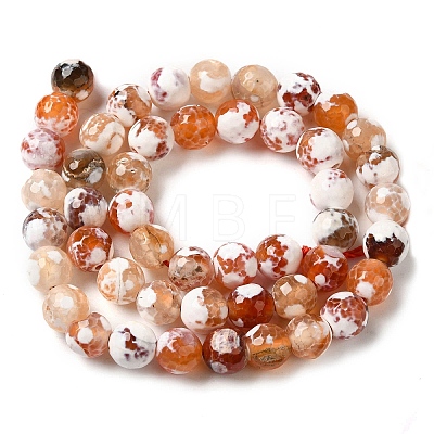 Dyed & Heated Natural Fire Crackle Agate Beads Strands G-P539-B01-12-1