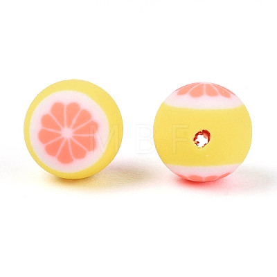 Fruits Theme Handmade Polymer Clay Beads CLAY-T022-04G-1