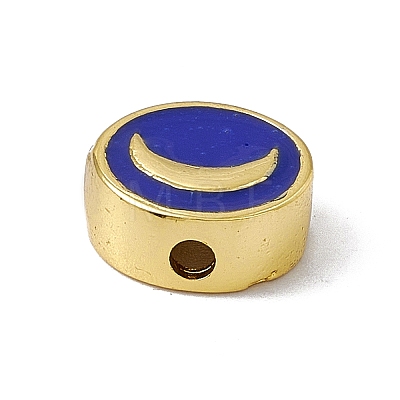 Real 18K Gold Plated Brass Enamel Beads KK-A170-01G-M-1