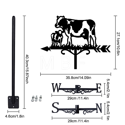 Orangutan Iron Wind Direction Indicator AJEW-WH0265-015-1