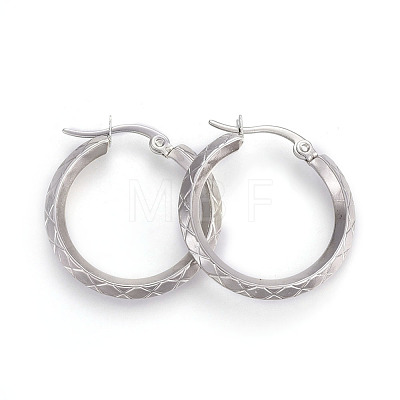 304 Stainless Steel Hoop Earrings EJEW-L215-38P-1