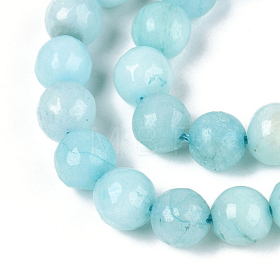 Dyed Natural White Jade Beads Strands G-T139-8mm-60-14-1