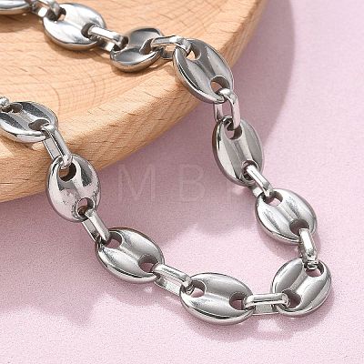 304 Stainless Steel Oval Link Chains Bracelets for Men & Women BJEW-D042-53P-1