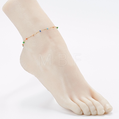 Stainless Steel Satellite Chain Anklets AJEW-AN00422-1