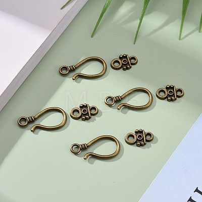 Alloy Hook and Eye Clasps X-PALLOY-2781-AB-FF-1