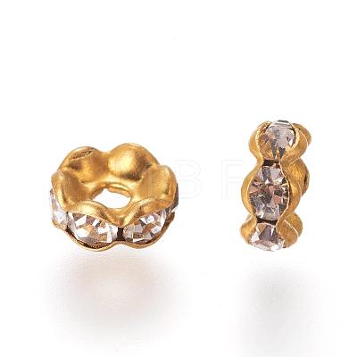 Brass Rhinestone Spacer Beads RB-A014-L5mm-01C-1