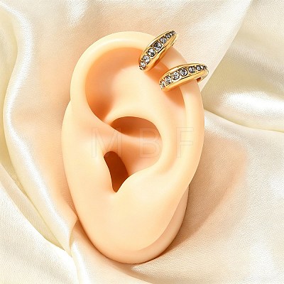 304 Stainless Steel Rhinestone Cuff Earrings for Women EJEW-A165-01G-1