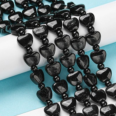 Natural Black Tourmaline Beads Strands G-C062-A01-01-1