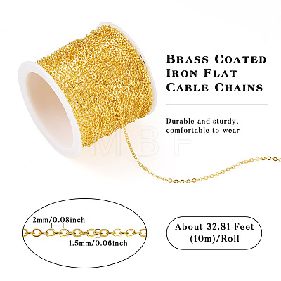 Brass Coated Iron Flat Cable Chains CH-TAC0007-01G-1