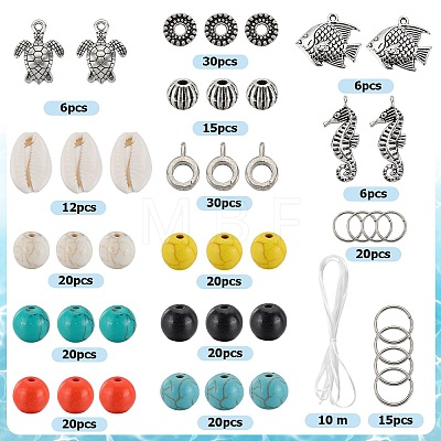 SUNNYCLUE DIY Ocean Theme Bracelet Making Kit DIY-SC0023-57-1