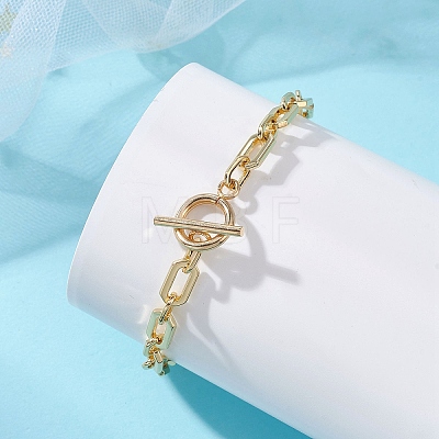 Brass Paperclip Chains Bracelets for Women BJEW-JB14063-1