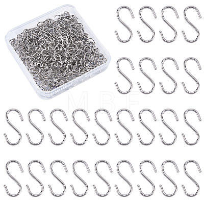 300Pcs 304 Stainless Steel S-Hook Findings STAS-SP0002-14-1