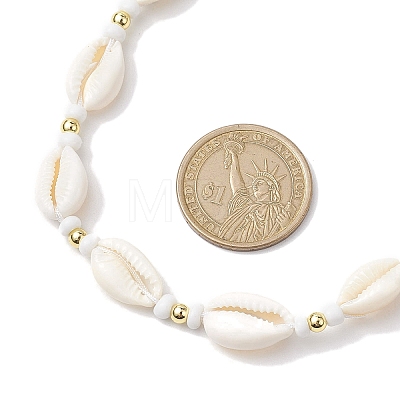 Bohemia Natural Cowrie Shell Beaded Necklaces NJEW-JN04783-01-1