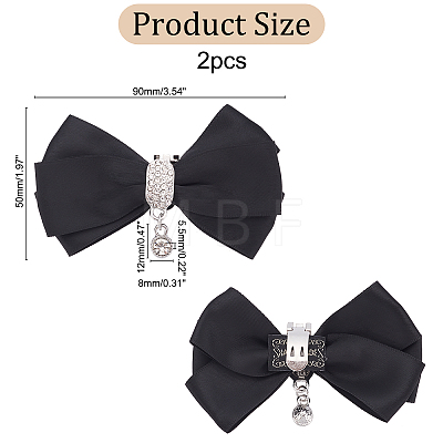 2Pcs Detachable Polyester Bowknot Shoe Decoration AJEW-FG0002-01B-1