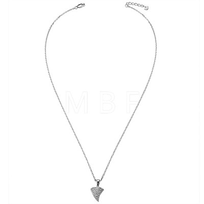 TINYSAND 925 Sterling Silver Cubic Zirconia Triangular Geometry Pendant Necklace TS-N387-S-1