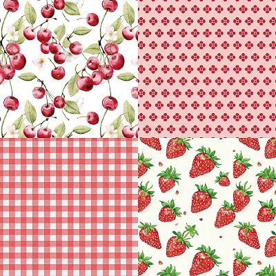 24Pcs 12 Styles Cherry Strawberry Watermelon Furit Scrapbook Paper Pads PW-WGE3A59-01-1