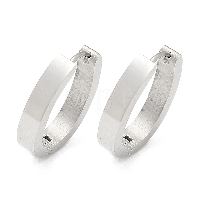 304 Stainless Steel Oval Hoop Earrings for Women EJEW-C096-66P-1