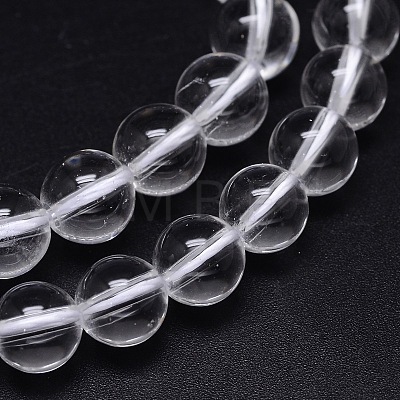 Round Natural Grade AA Quartz Crystal Beads Strands G-H1648-8mm-01N-AA-1