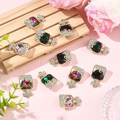 12Pcs 4 Colors Alloy Rhinestone Pendants FIND-YW0011-80-1