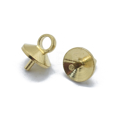 Brass Cup Pearl Peg Bails Pin Pendants KK-L184-18C-1