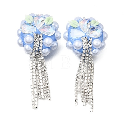 Handmade Polymer Clay Rhinestone Beads CLAY-Z006-02F-1